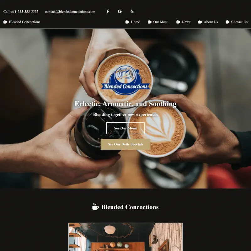 Preview of Blended Concoction's website