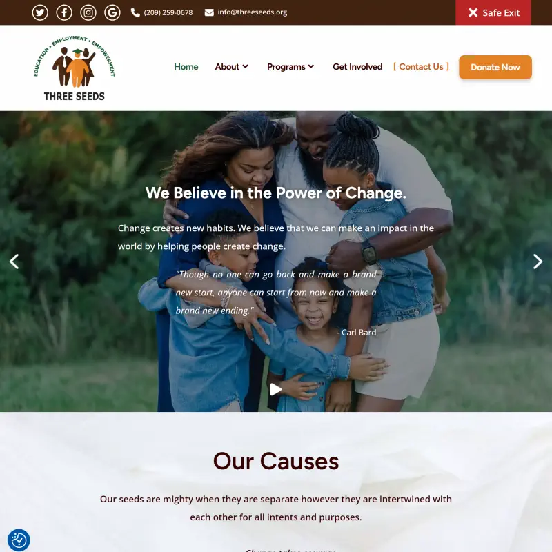 Preview of ThreeSeeds' website